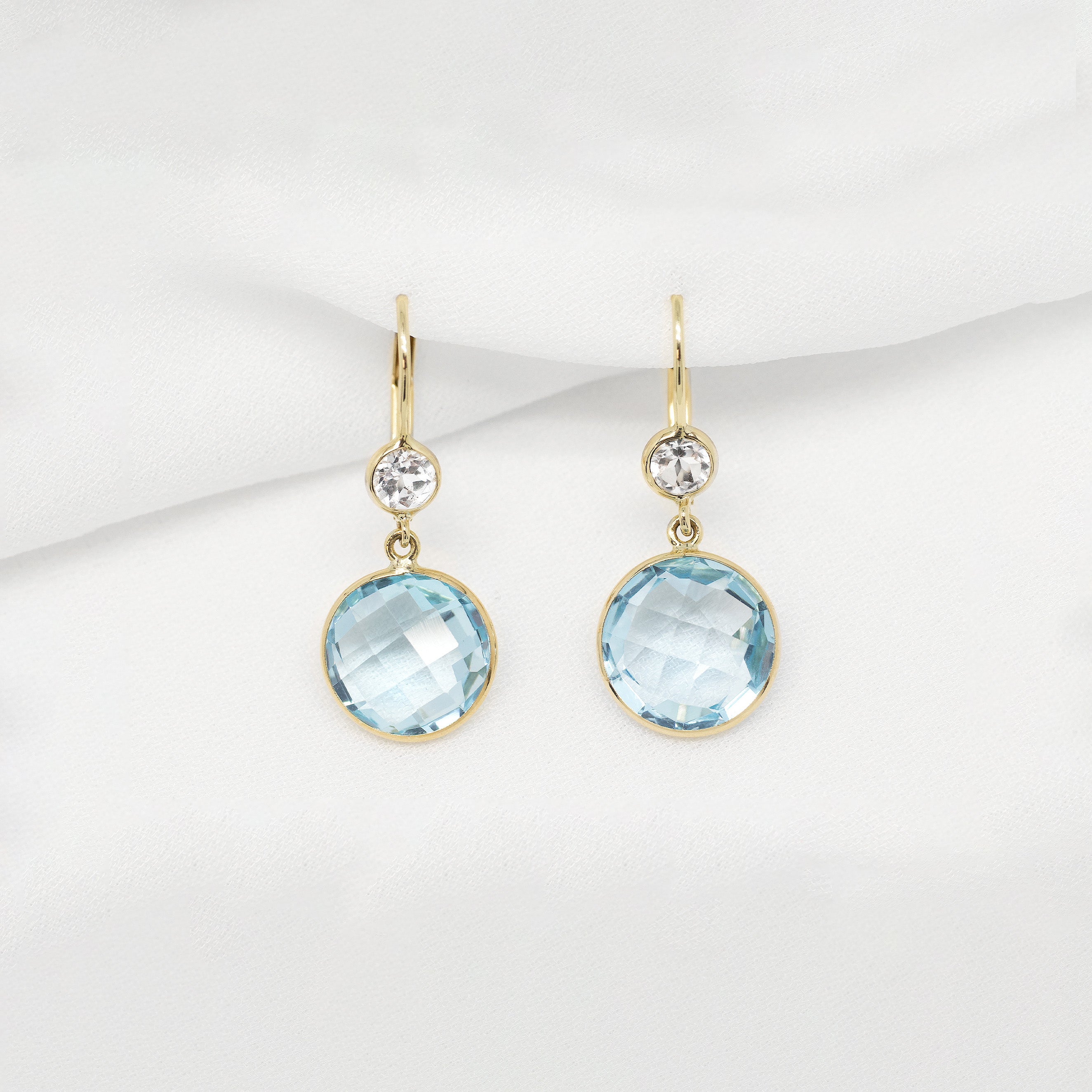 9K London Blue Topaz Gold Earrings-6270FH | Juwelo