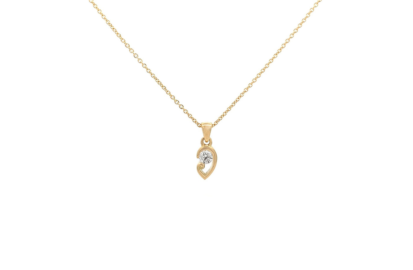 Tipu: Brilliant Cut Diamond Pendant in Yellow Gold | 0.17ct G SI2