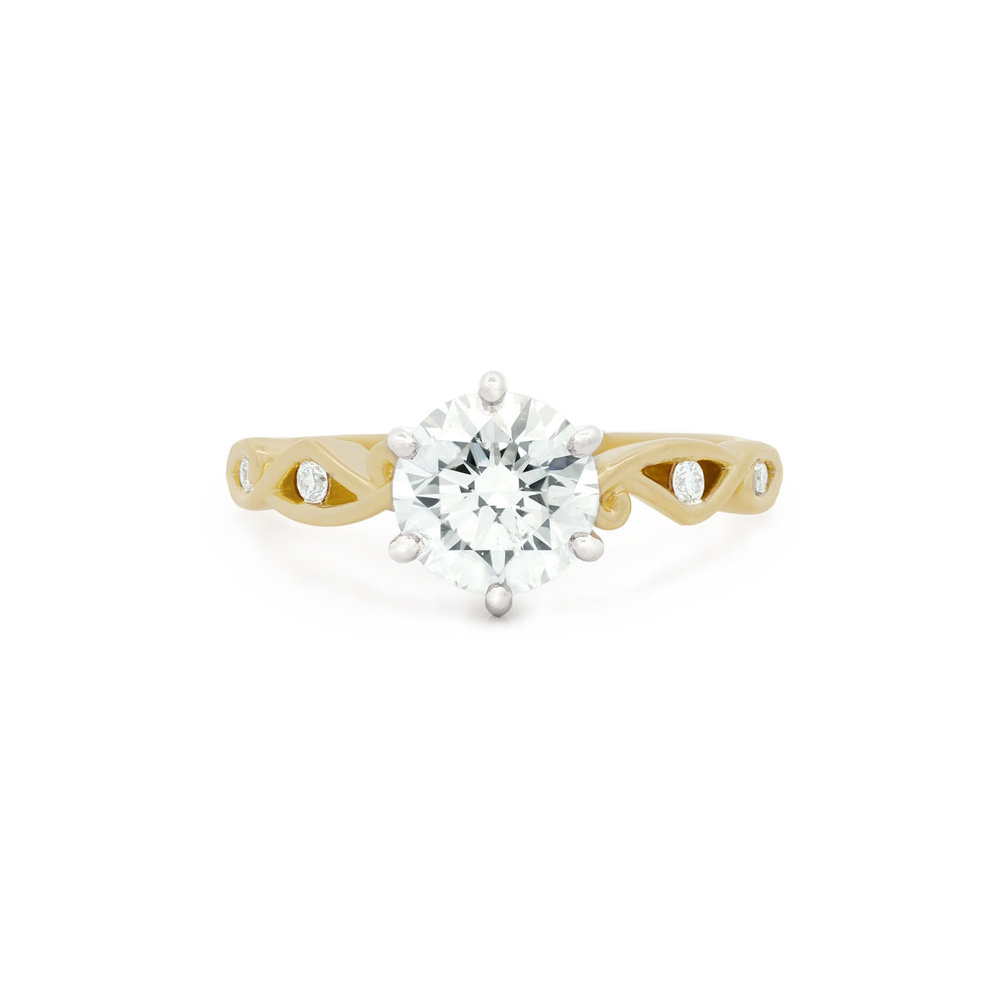 Aoraki: Brilliant Cut Diamond Solitaire Ring in Yellow Gold | 1.62ctw