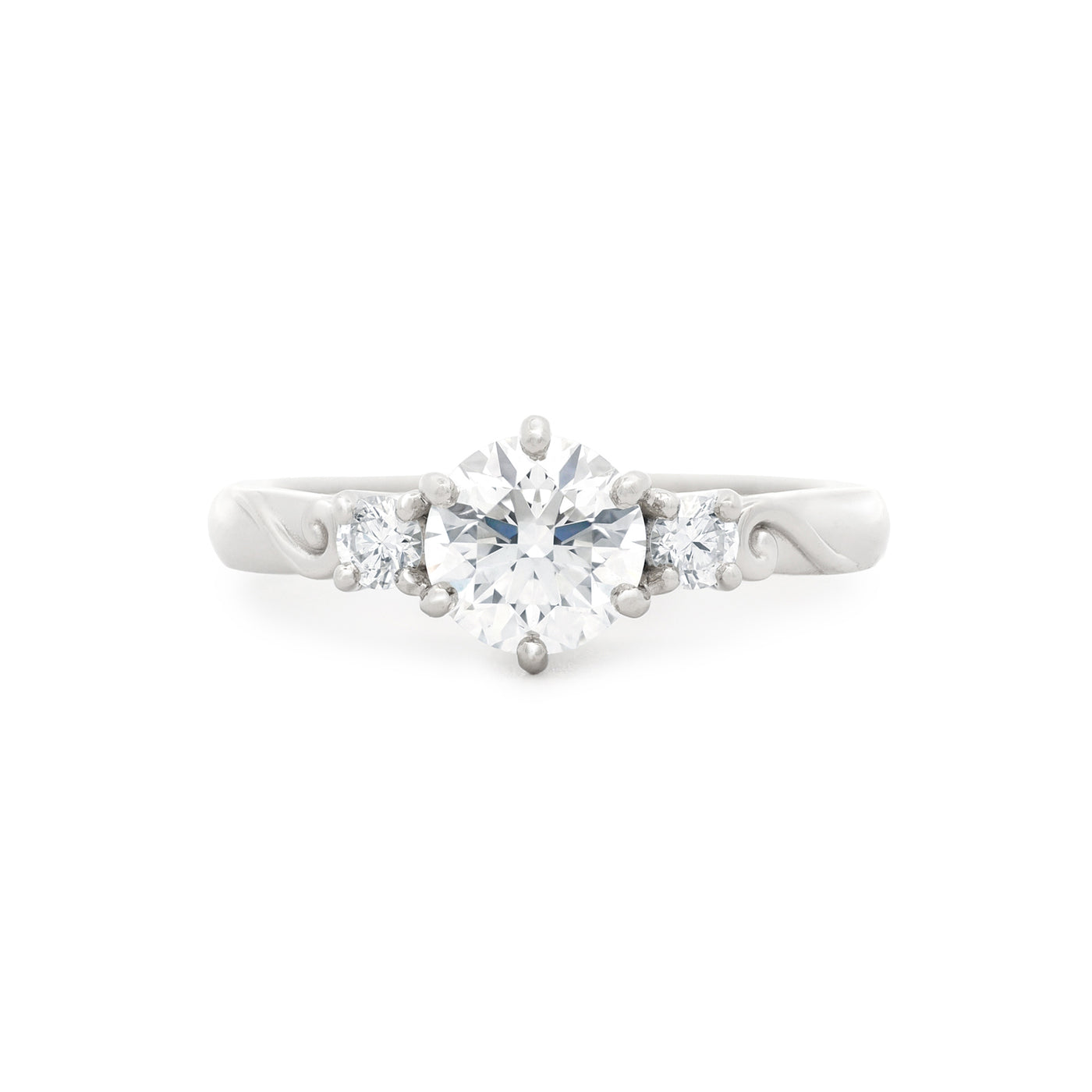 Awa: Brilliant Cut Diamond Three Stone Ring in Platinum | 1.15ctw.