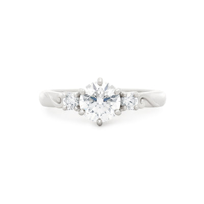 Awa: Brilliant Cut Diamond Three Stone Ring in Platinum | 1.15ctw.