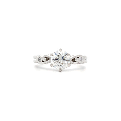 Furl: Brilliant Cut Diamond Solitaire Ring in Platinum | 0.90ct