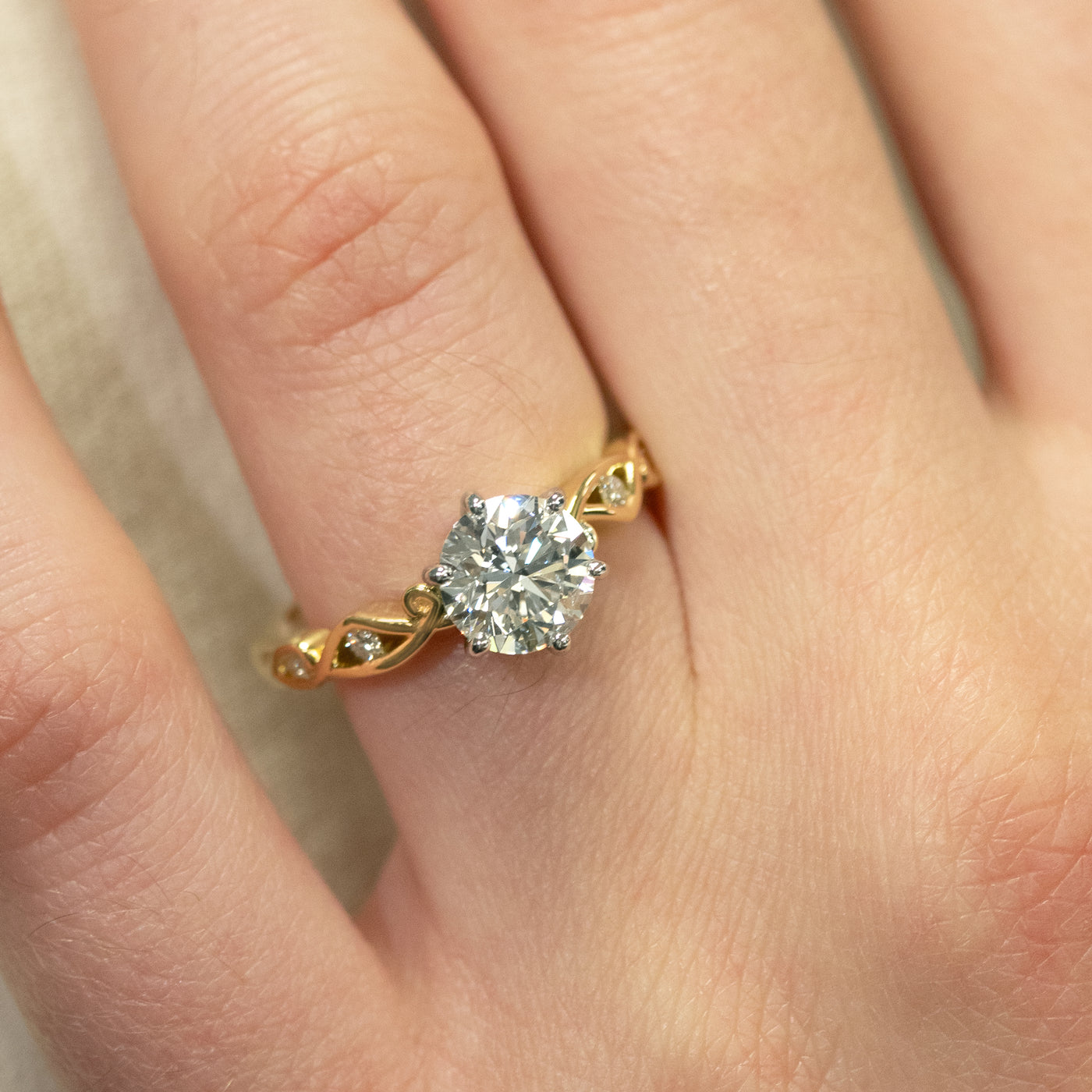 Aoraki: Brilliant Cut Diamond Solitaire Ring in Yellow Gold | 1.62ctw