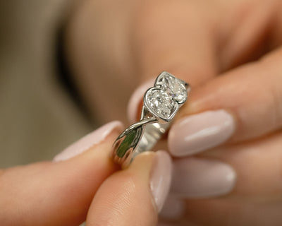 Awhi: Two Stone Diamond and Pounamu Platinum Ring