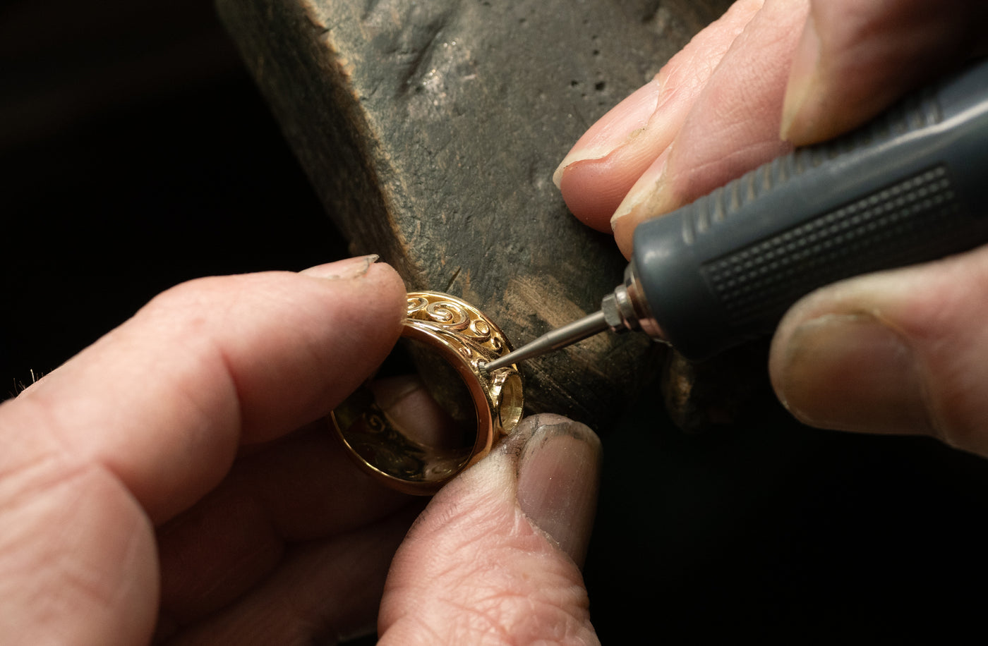 Fern: Pounamu and Diamond Set Ring in Yellow Gold