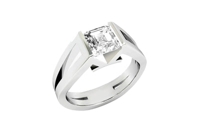 Swing: Asscher Cut Diamond Solitaire Ring