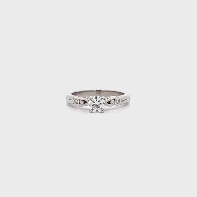 Furl: Brilliant Cut Diamond Solitaire Ring in Platinum | 0.52ctw