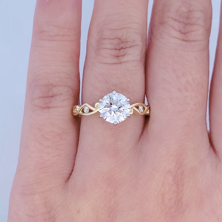 Aoraki: Brilliant Cut Diamond Solitaire Ring in Yellow Gold | 1.62ctw