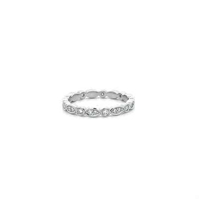 Leaf and Circle Diamond Set Eternity Ring in Platinum | 0.32ctw