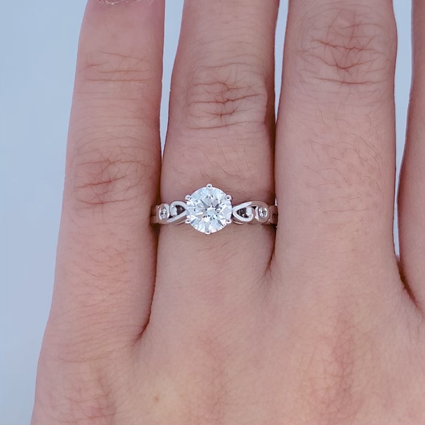 Furl: Brilliant Cut Diamond Solitaire Ring in Platinum | 0.90ct