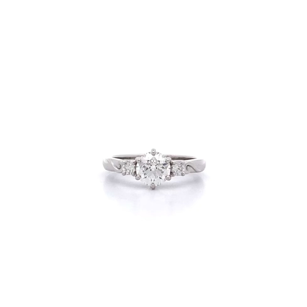 Awa: Brilliant Cut Diamond Three Stone Ring in Platinum | 1.15ctw