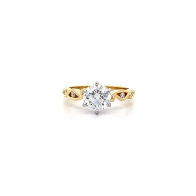 Aoraki: Brilliant Cut Diamond Solitaire Ring in Yellow Gold | 1.62ctw