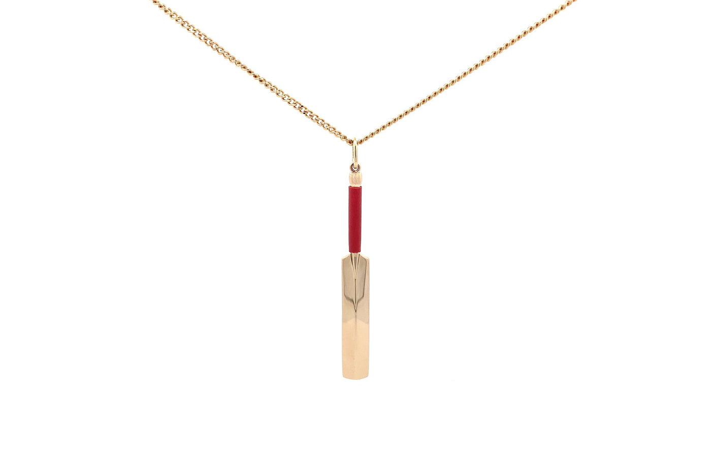 Model Cricket Bat Pendant in Yellow Gold